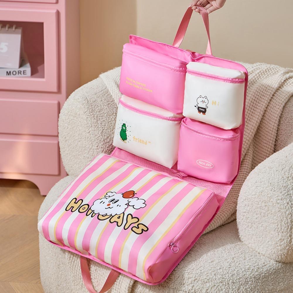 Large Capacity Storage Hanging Bag Cartoon Luggage Bag Cute Clothes Washing Bag  Travel