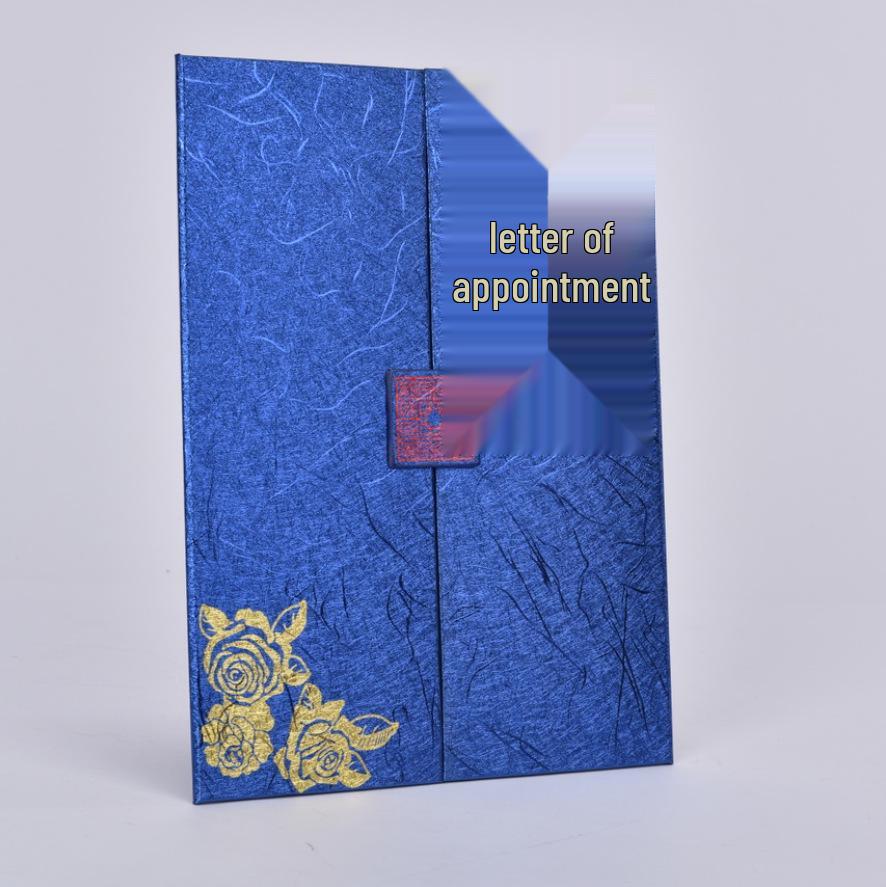 

A4 Leather Honor Certificate Cover with Gold Stamping