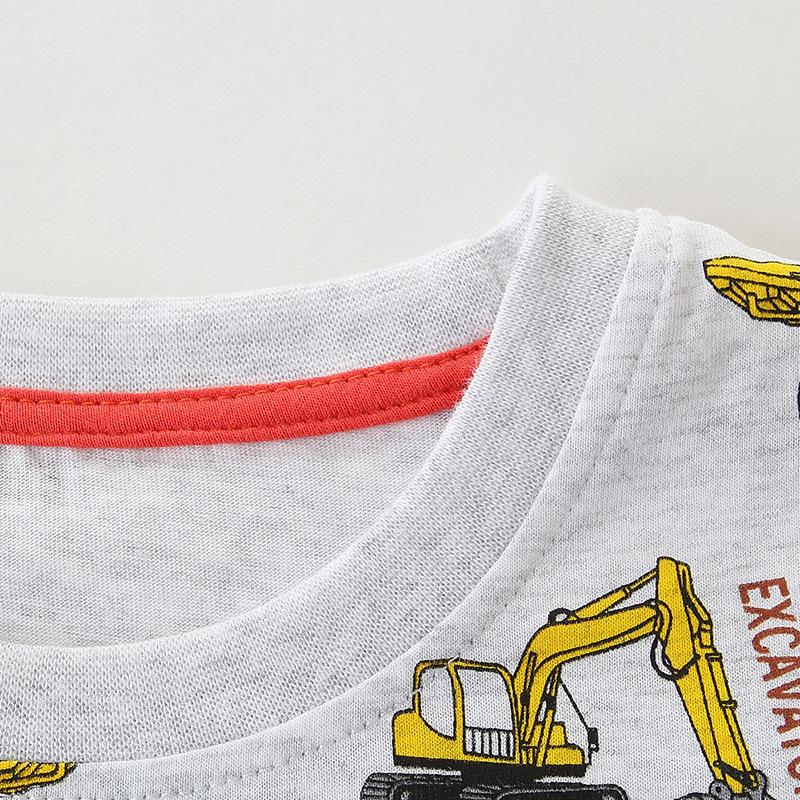 Abbigliamento Estivo per Bambini T-shirt T-shirt Stampate a Cartoni Animati per Bambini Cotone Lavorato a Maglia Girocollo Top per Ragazzi