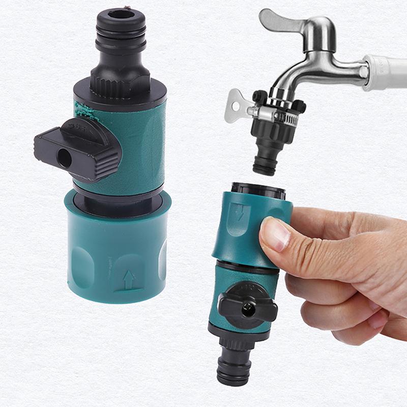 Garden Hose Pipe In-Line Faucet Tap Shut Off Valve Fitting Watering Irrigation Quick Connector With Valve Garden Gadget