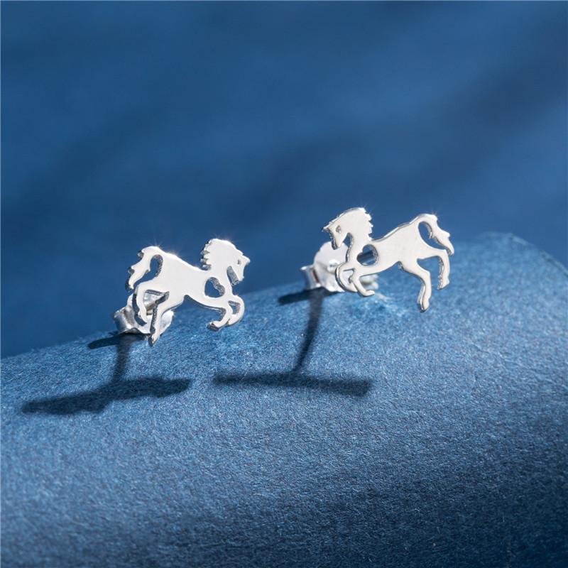 100% Real Sterling Copper 925 Fashion Stud Earrings Minimalist Hedgehog Tiger Penguin Snake Cartilage Studs Hypoallergenic Gift