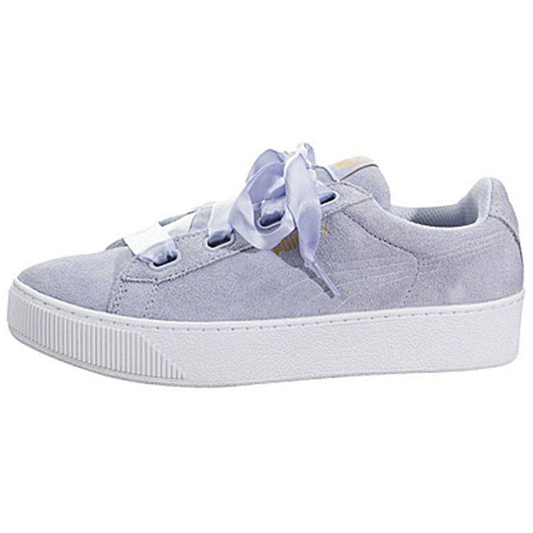 Puma Vikky Platform Ribbon Icelandic Blue Women Sneakers Purple 364979-03 37.5