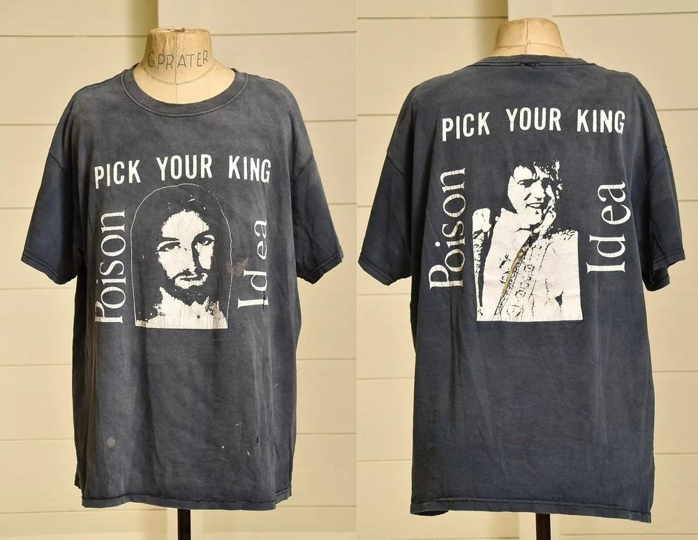 Poison Idea Pick Your King Faded Black Cotton Tshirt Unisex Reprint S5XL Unisex T-Shirt S