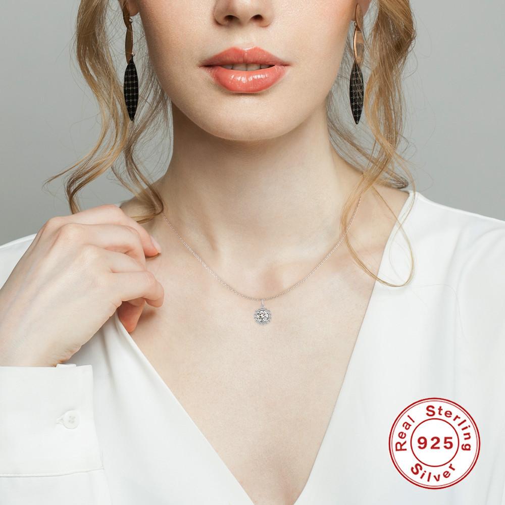 Genuine 1 Carat Moissanite Pendant, Round Bag Moissanite Necklace, Holiday Gift.