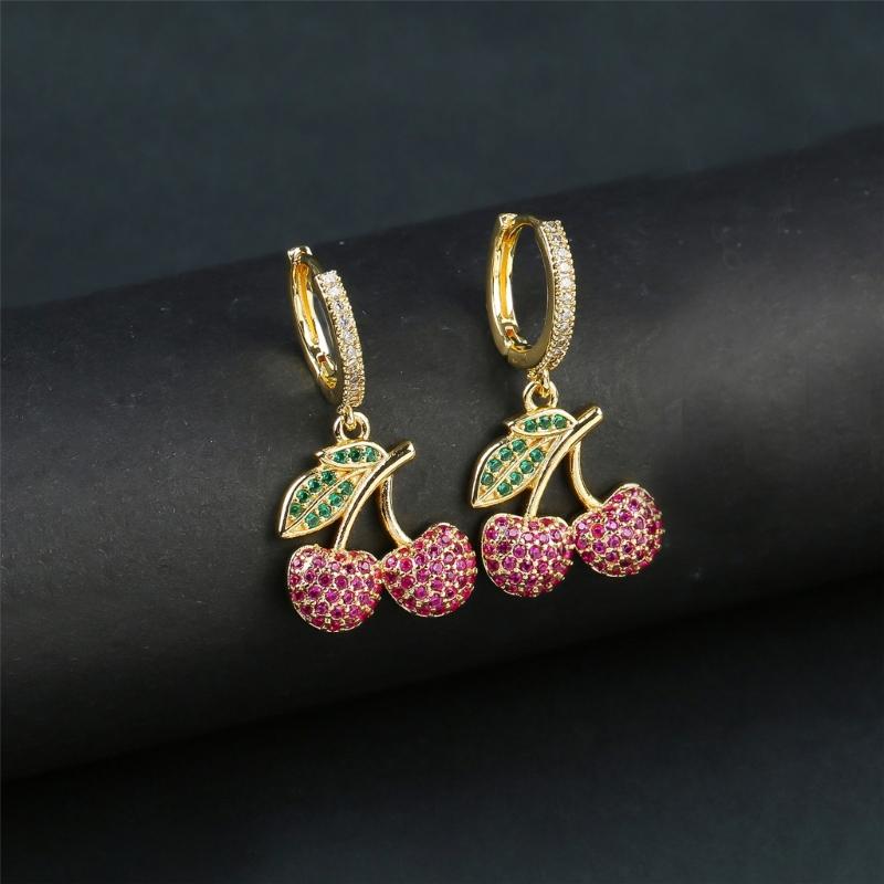 Vintage Cherry Ear Jewelry Women Earring Stylish Women Wedding Earrings Ears Pendant Comfortable Wearing for Woman