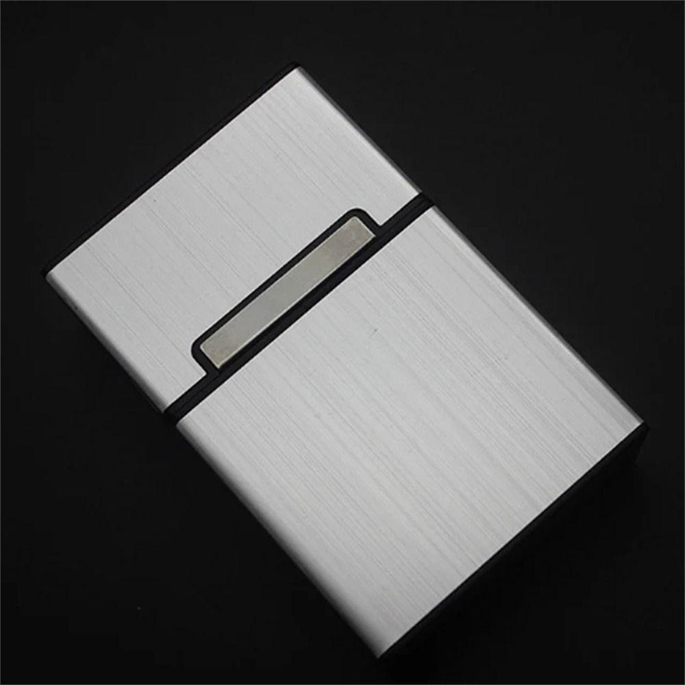 Magnetic Button Name Card Holder Aluminum Zinc Zinc Alloy ID Card Case Fashion Business Card Box  Men Gift