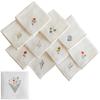 Top Factory Imabari Hana Iroha Stitch Handkerchief 25x25cm Imabari Towel Women's 100% Cotton Gauze Pile Embroidery Floral (Set of 10)