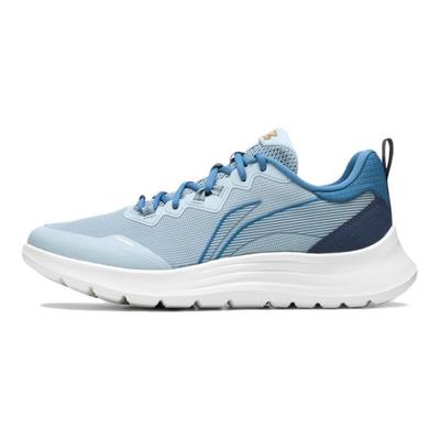 Li Ning Bequeme Leichte Stoßdämpfende Atmungsaktive Low-Top Laufschuhe Herren Sneaker Hellgrau Blau ARSU113-2