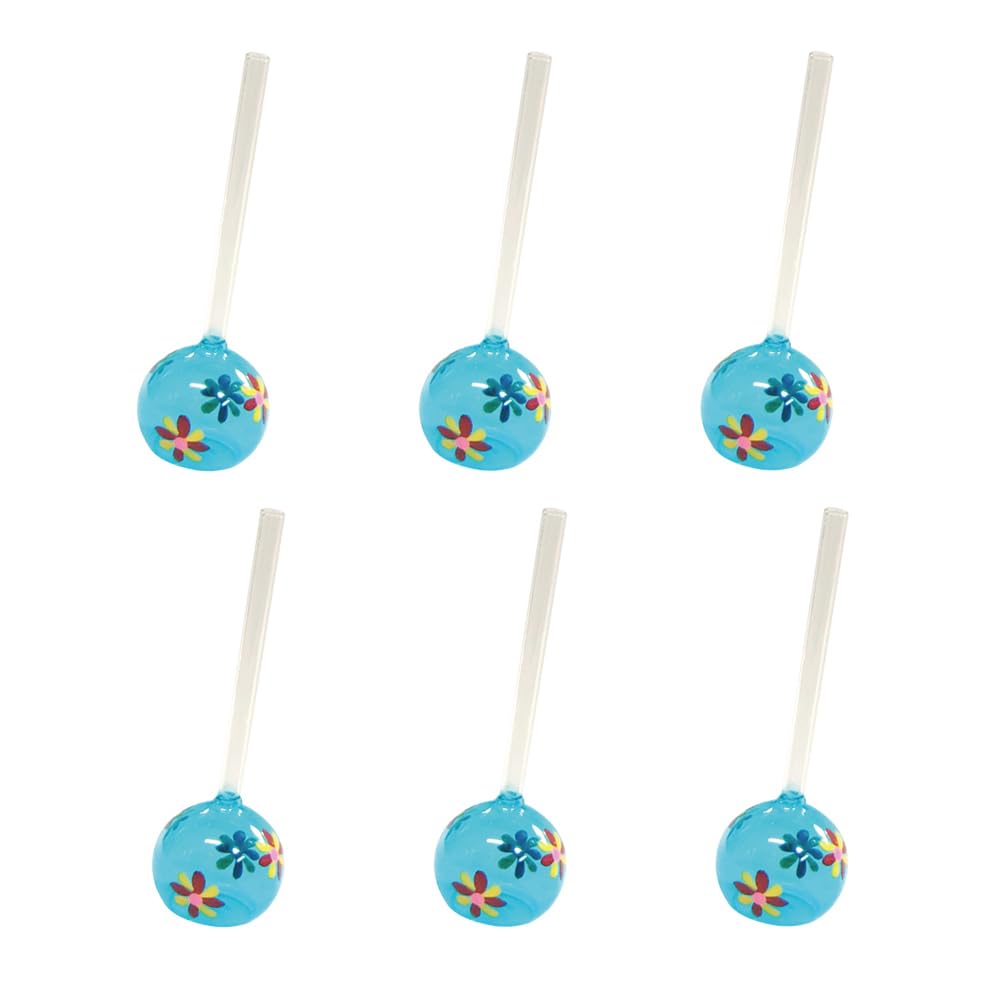 

Fourcart Cute Handmade Glass Crafts [Bidoro/Blown Glass] Flower Blue Mini x Set of 6