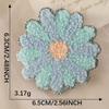 Chenille Heart & Flower Embroidery Patch with Adhesive Backing
