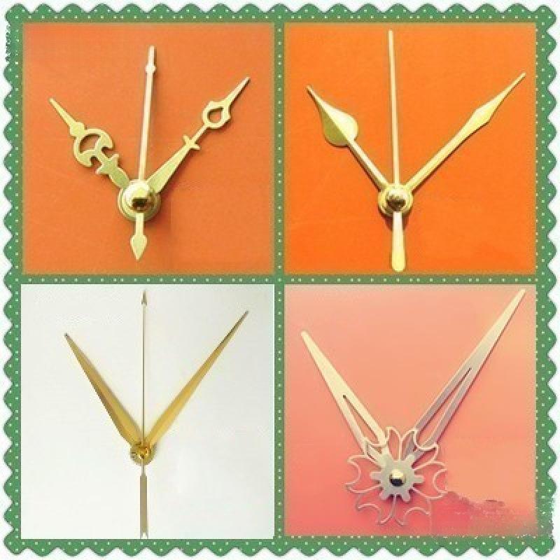Gold Pointer DIY Quartz Clock Hands for Wall Clocks - Cross Stitch & Metal Design