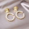 Camellia Temperament No Ear Pierced Ear Clips Pearl Flower Checkerboard Diamond Triangular Ear Clips Niche Earrings Women