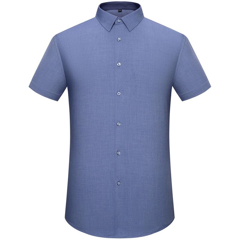 Classic Style Men's Solid Color Short Sleeve Button Up Lapel Shirt, Casual Chic Summer Tops For Office Casual Outdoors Wear