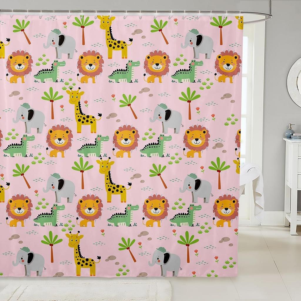 Boys Girls Japanese-Style Shower Curtain Red Cherry Bath Curtain Mount Fuji Bathroom Accessories Teens Bedroom Decor