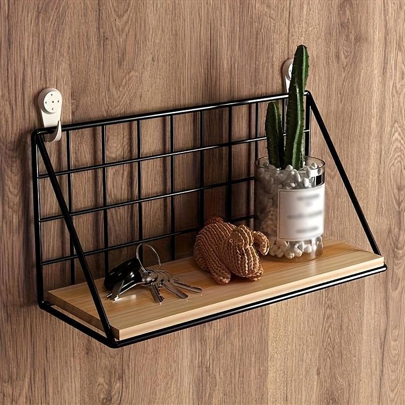 1pcs Creative Wall Mounted Shelves Bedroom Iron Wall Hanging Storage Shelves Storage Baskets Hanging Shelves Living Room Bedroom Home Furnishings