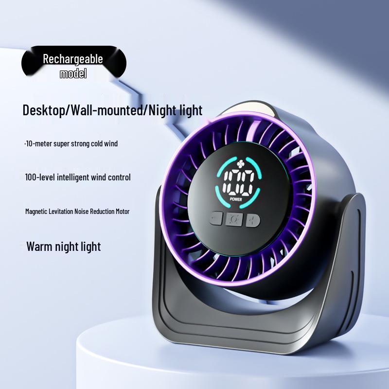 Clip-On Silent Fan with USB Charging & 100 Speed Settings for Desktop/Wall Mount USB Charging