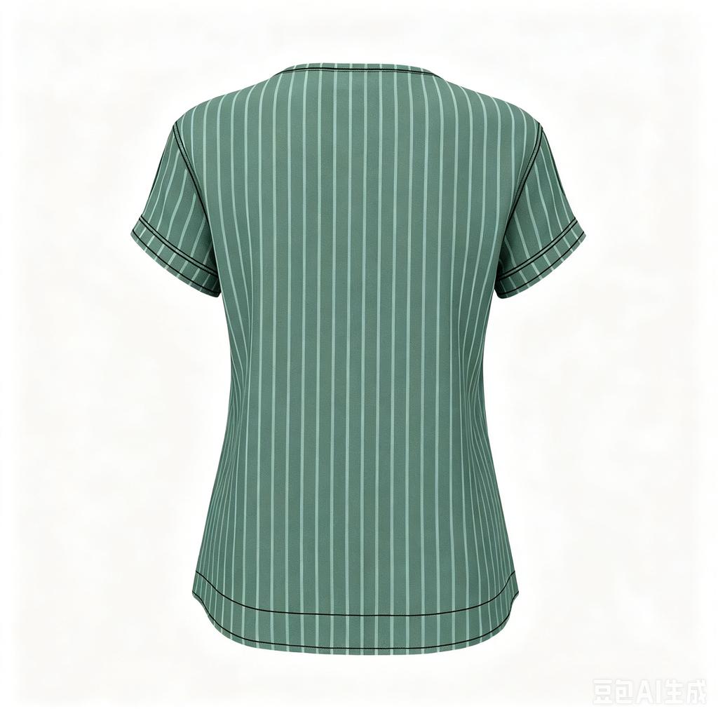 Women's Casual Loose Fit Short Sleeve T-Shirt with Round Neck Vertical Stripe Pattern Comfortable Lightweight Top for Everyday Wear