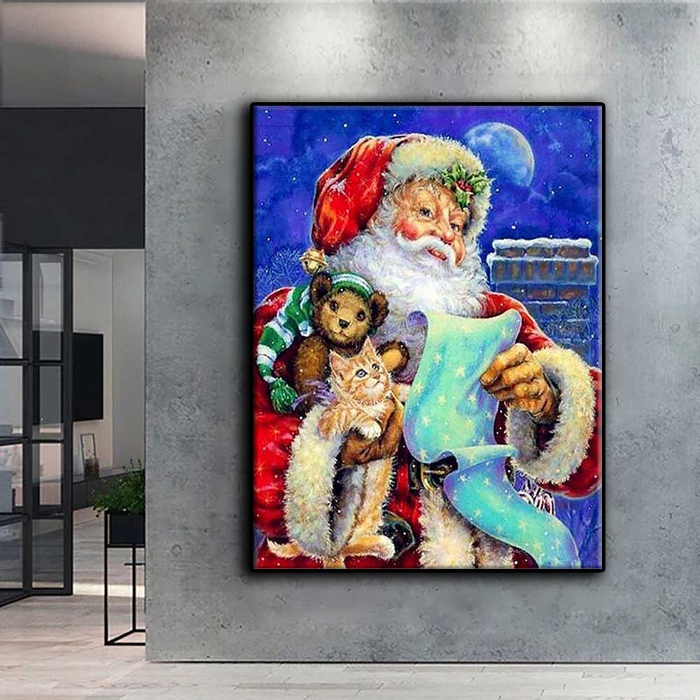 5D DIY Weihnachtsbaum Santa Schneemann Kreuzstich Strass Diamant Zeichnung Stickerei Mosaik Home Decor