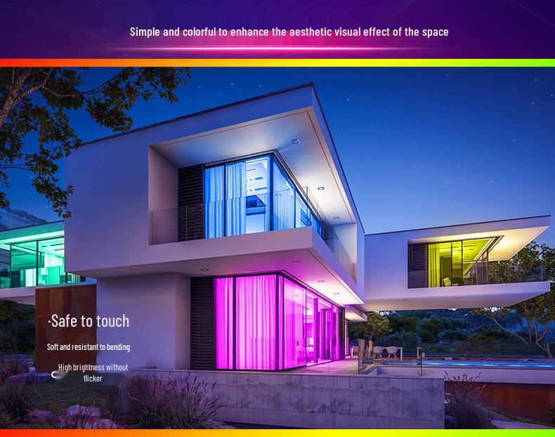 Tuya WiFi Smart 5050 RGB Light Strip Kit with 24-Key Remote & 2835 Seven-Color Ambient Lighting