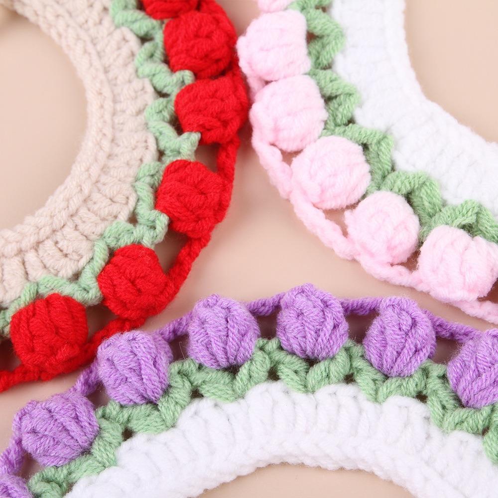 Lightweight Handwoven Pet Knitted Scarf Adjustable Soft Pet Bib Neck Scarf