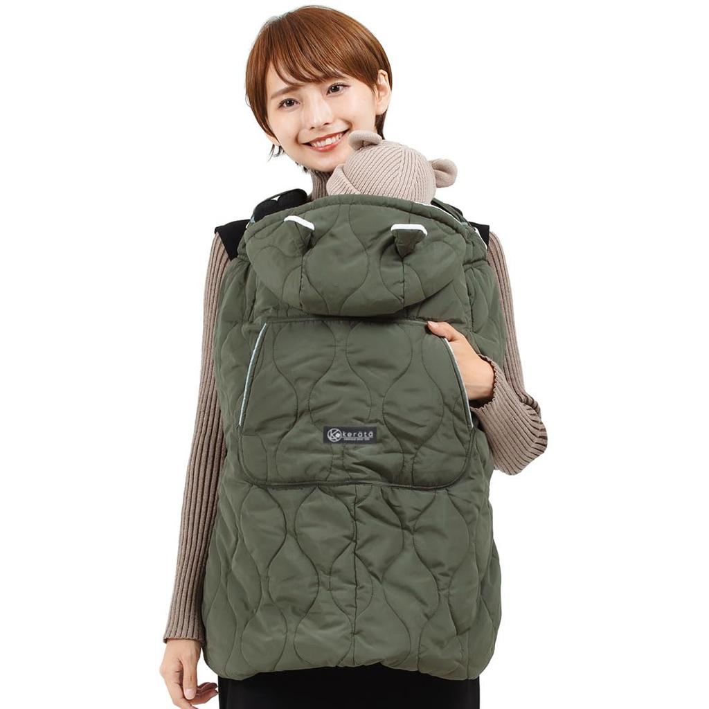 Keratta Baby Carrier Cold Weather Can Also Be Used as a Stroller Baby Carrier Cold Weather Cover Cape, Blanket, Water-Repellent (Khaki Quilted)