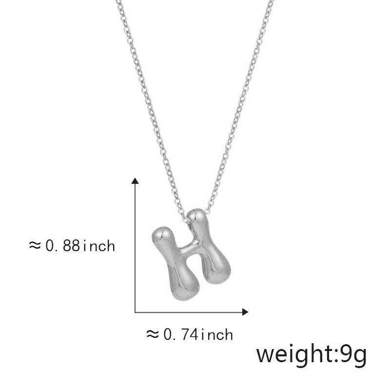 Cute Smooth Letter Necklace, Chubby Pendant, European and American Fashionable and Simple Collarbone Chain