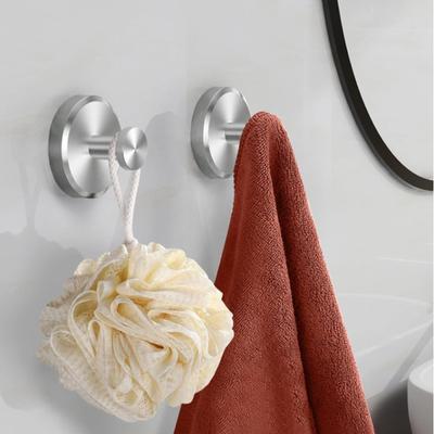 Saugnapfhaken für Dusche, Badezimmer, zum Aufhängen von Handtüchern, Bademänteln, Luffa, zur Montage an Glasduschtüren, Fliesen, Spiegeln, gebürstet, 2er-Pack
