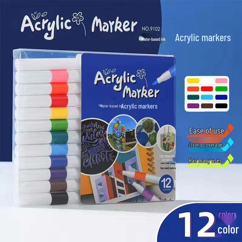 

Acrylic Marker for Kindergarten Art - Opaque, Layerable Paint Pen for Watercolor and Acrylic Painting