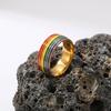 Edelstahl Regenbogen Emaille Breiter Band Partnerring