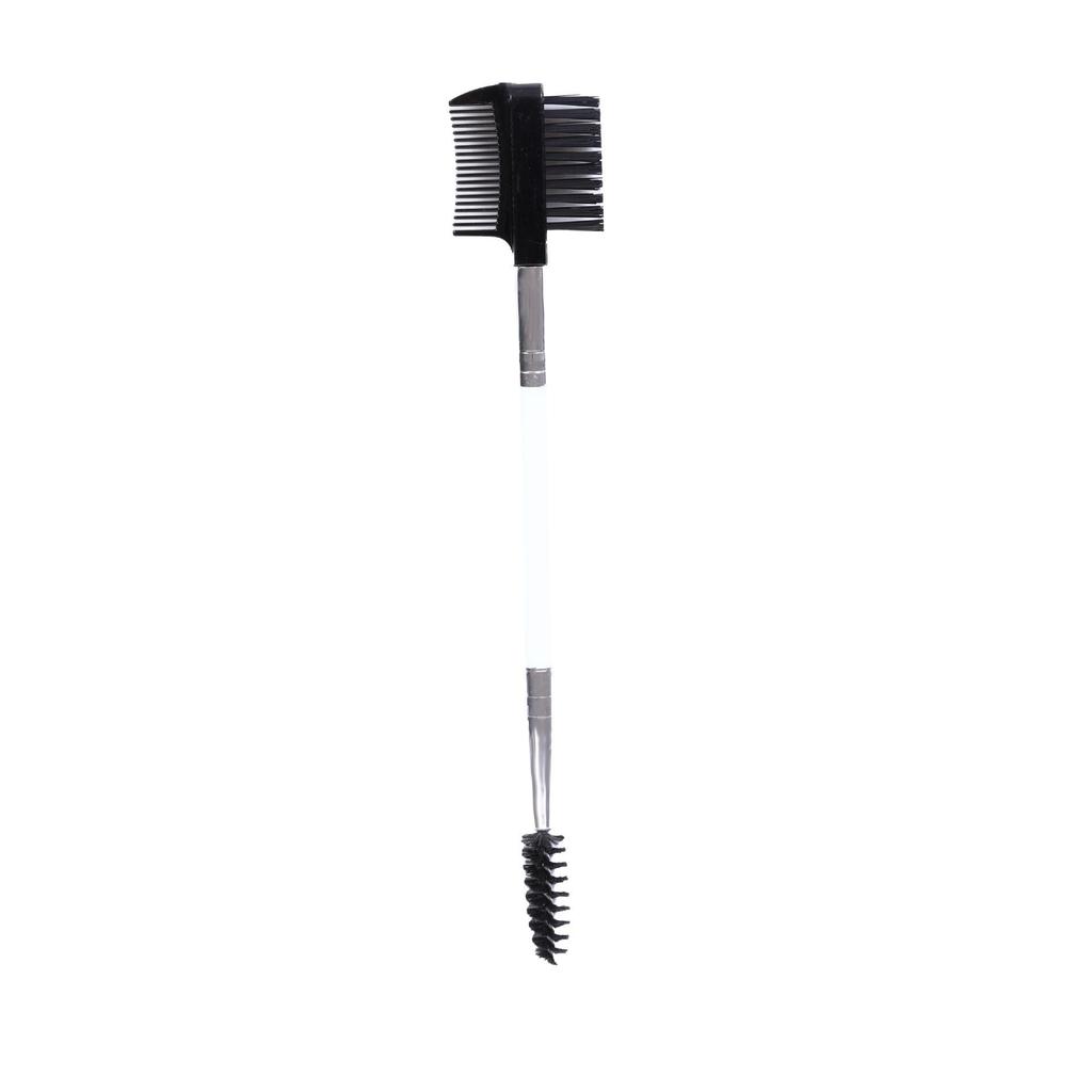 Dual-Ended Eyelash and Eyebrow Comb Makeup Brush Set with Curler