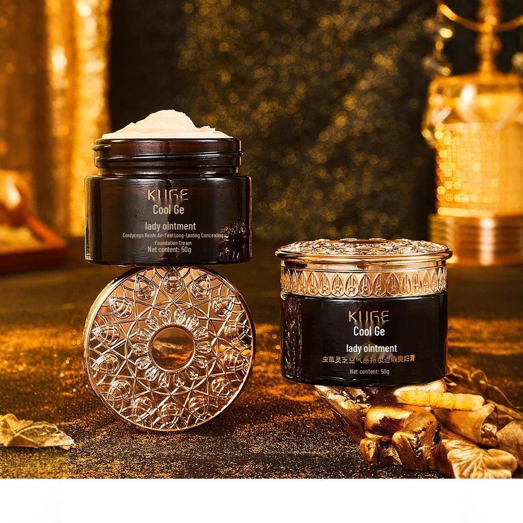 Douyin Kuaishou Live Cordyceps & Reishi Concealing Cream: Lightweight, Long-Lasting, Hydrating, and Moisturizing Formula for Women