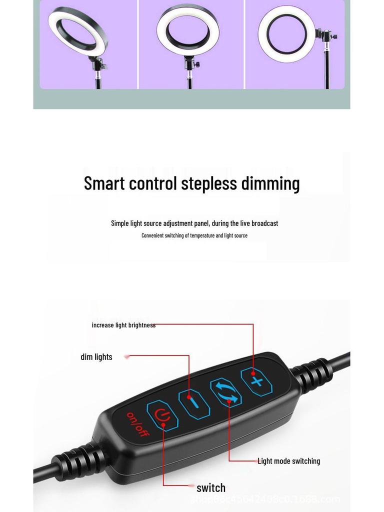 6" Portable LED Tri-Color Ring Light for Laptop Video Conferencing and Teaching