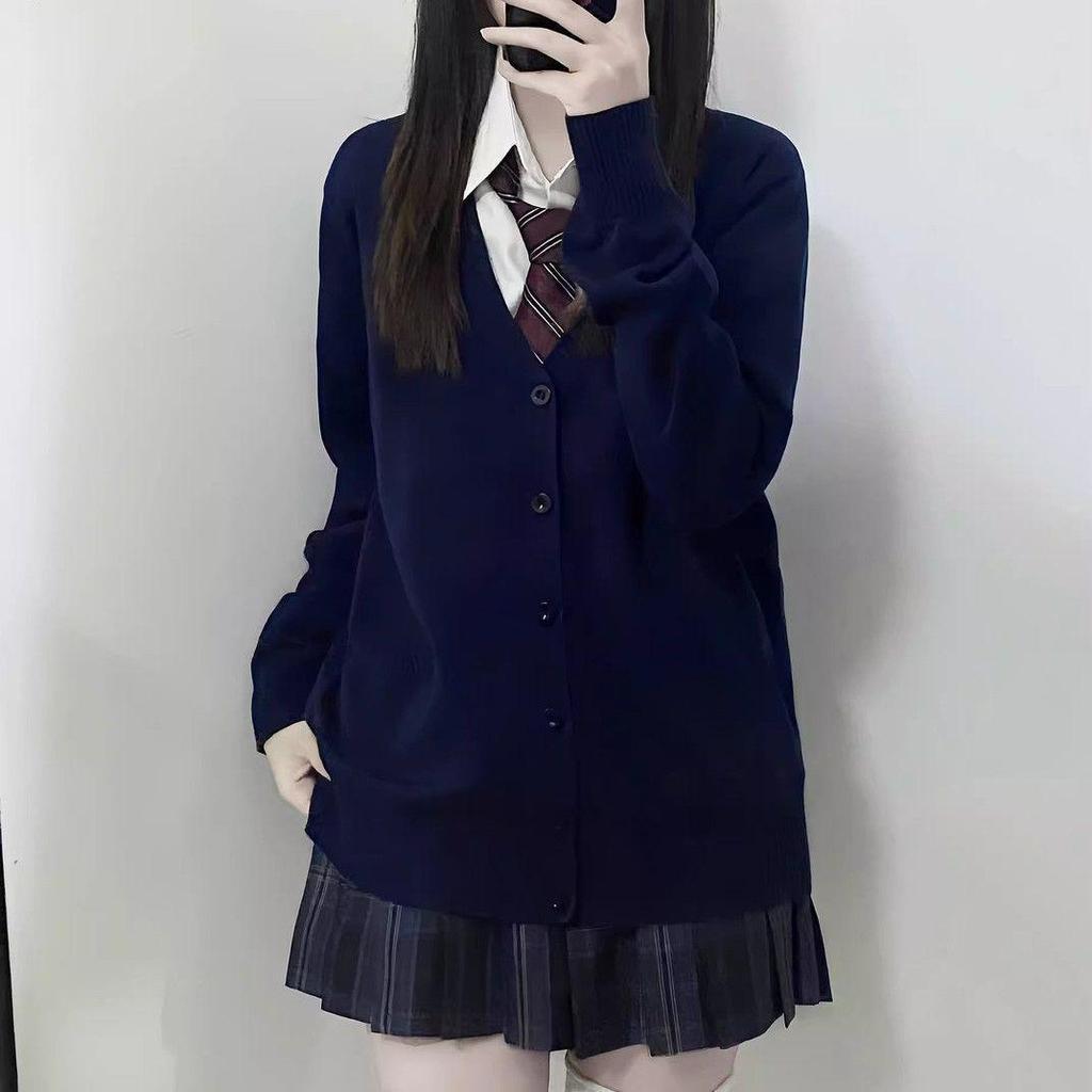 Japanese College-Style JK Uniform Cardigan - Sweet, Versatile, Long-Sleeved Sweater for Autumn/Winter