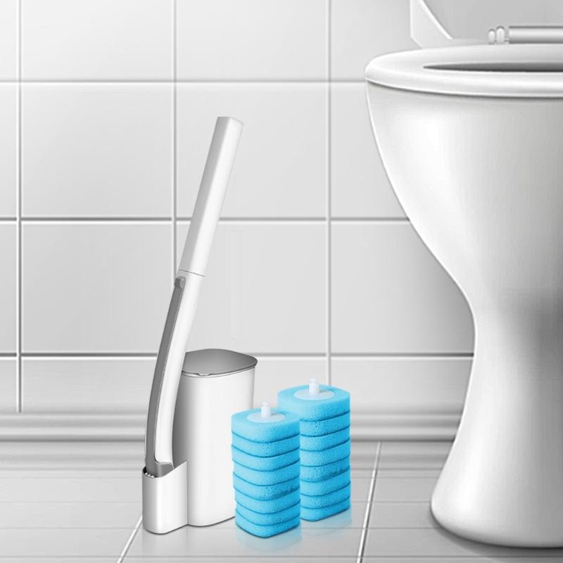 Long Handle Toilet Cleaning Brush Toilet Bowl Cleaner Wand Disposable Toilet Cleaning System Starter Kit Easy To Use