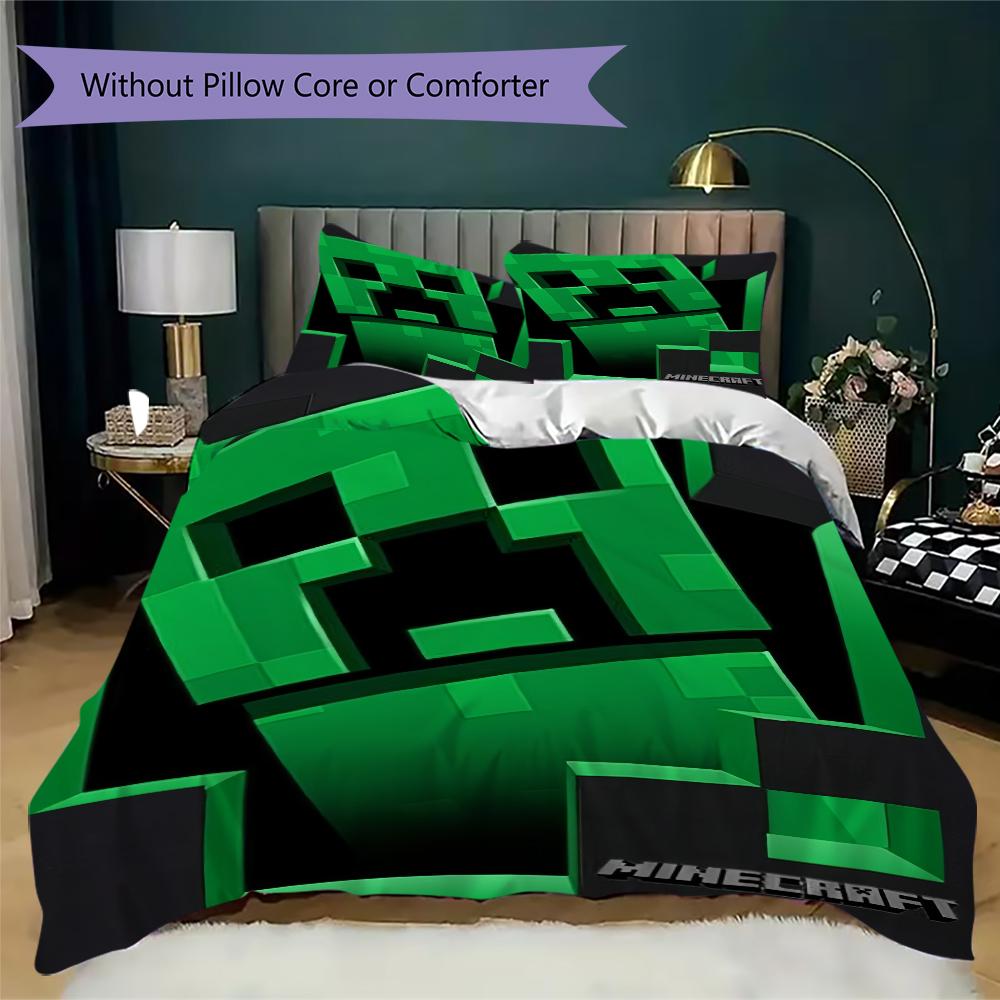 Steve Alex'S Epic Minecraft Adventure Bedding Without Core 1 Duvet Cover 2 Pillowcase Without Core Christmas Birthday Gift