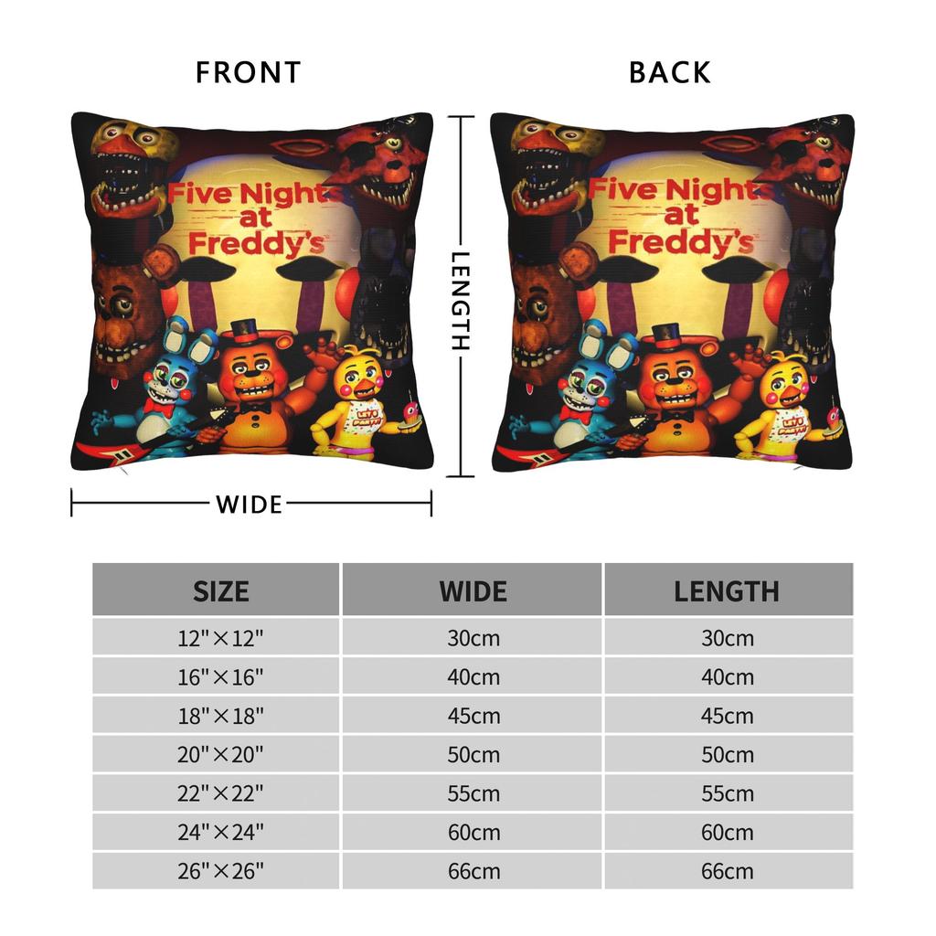 FNAF At Freddys Pillow Covers Merchandise Soft Cushion Cover Decorations  Pillow Case Cover Home Multi-Size