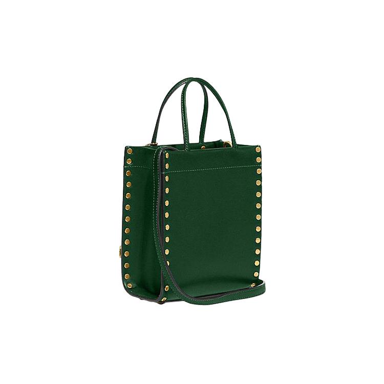 New COACH Cashin Cow Leather Tote Bag, Shopping Bag, Handbag, Shoulder Bag, Crossbody Bag Mini Women's Green CC385-B4CZS
