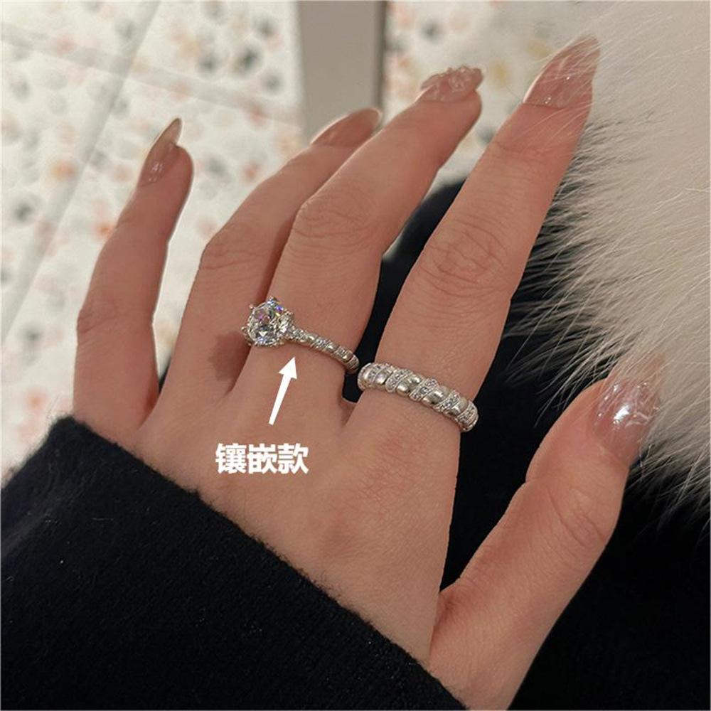 ins wind love zircon ring female flash diamond open index finger ring wholesale