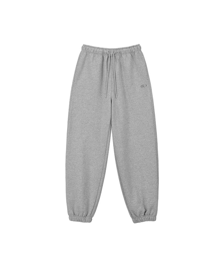 BORN TO WIN W Semi Wide Sweat Jogger Pants [Melange Grey]
