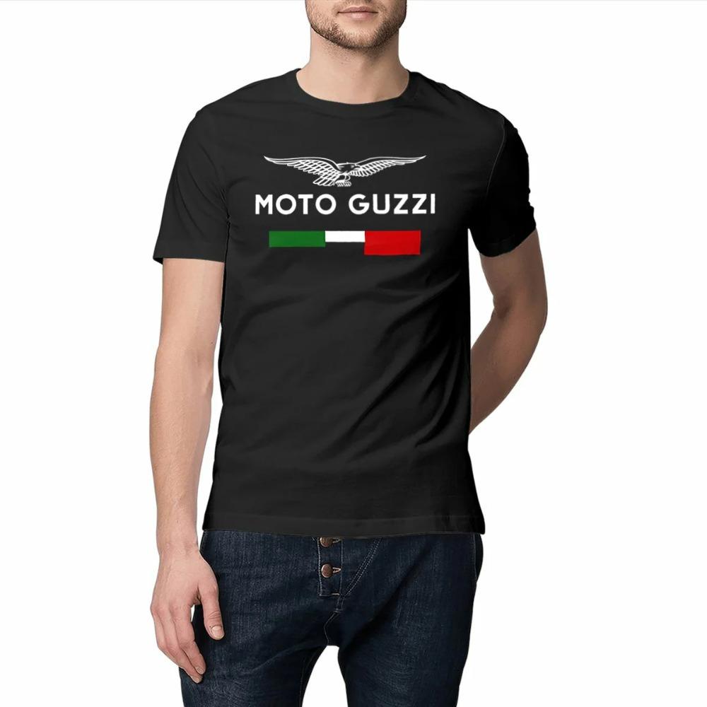 2025 Mote Herre T-skjorte Casual Ny Begrenset Moto Guzzi Racing Sport Logo Oversized T-skjorte Grafisk Klær Streetwear Unisex Topp