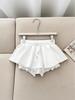 Gray High-Waist A-Line Fluffy Mini Skirt with Drawstring - Women's Spring/Summer Versatile Skirt Pants