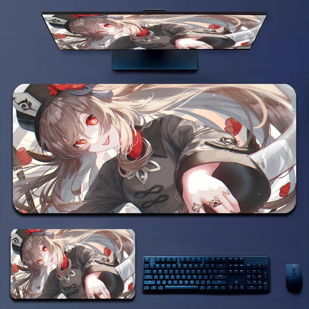 Genshin Impact Hu Tao Anime Mousepad Boy Pad Natural Rubber Gaming Mousepad Desk Mat Size For Gameing World Of Tanks CS GO Zelda
