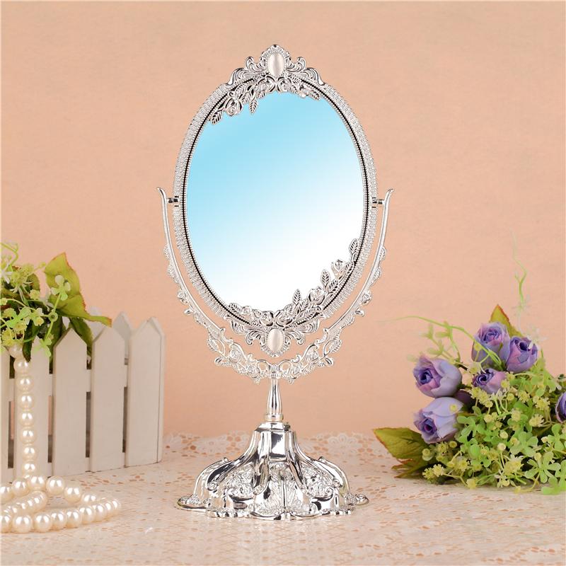

Европейское ретро принцесса зеркало для макияжа женское настольное большое металлическое высокое разрешение двухстороннее антикварное бронзовое зеркало