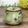 Kutani ware teapot with flower and bird design and net, AK4-0572