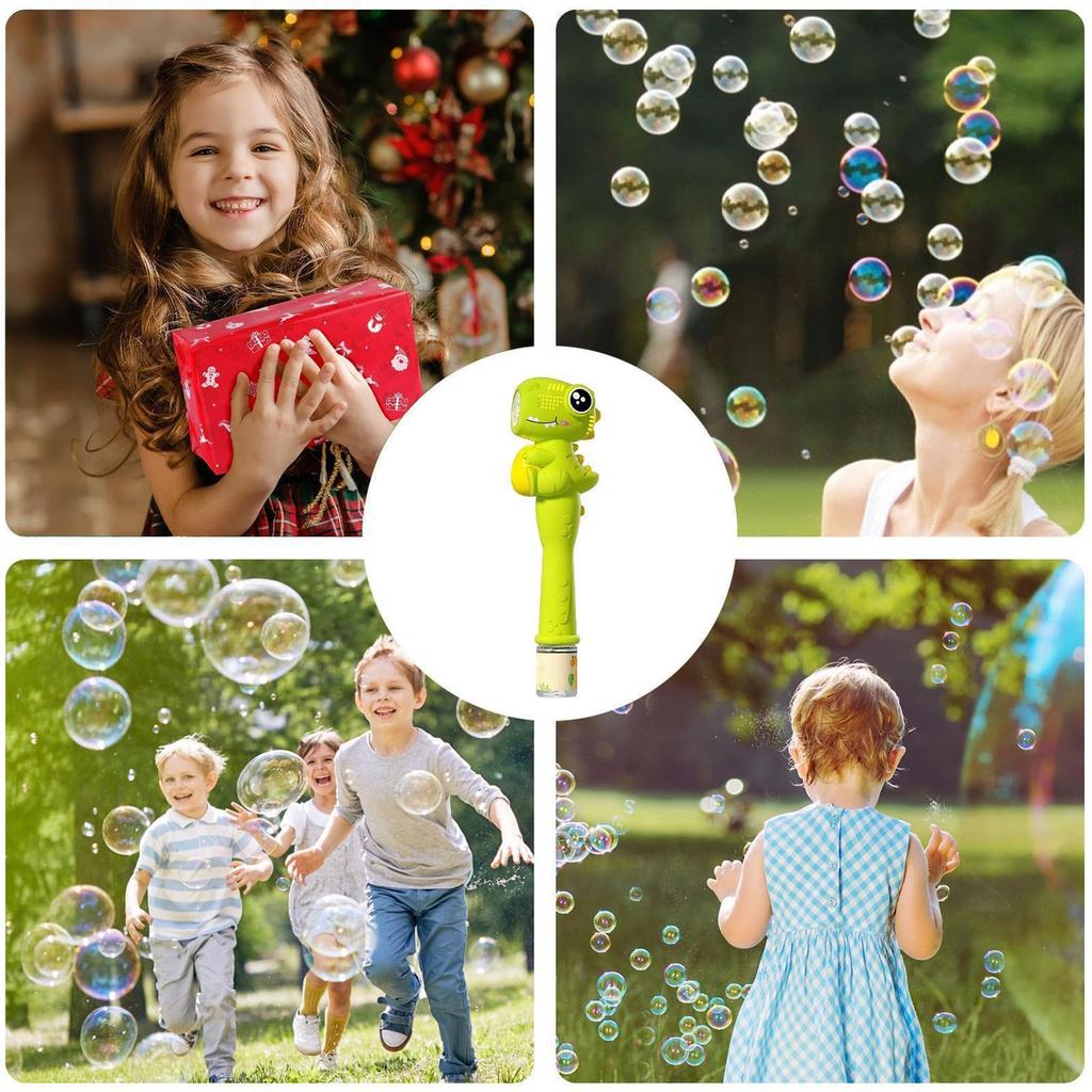 Automatic Dinosaur Bubble Machine 75ml Handheld Bubble Maker Toy for Outdoor Indoor Use with Cartoon Design for Children Party Activities