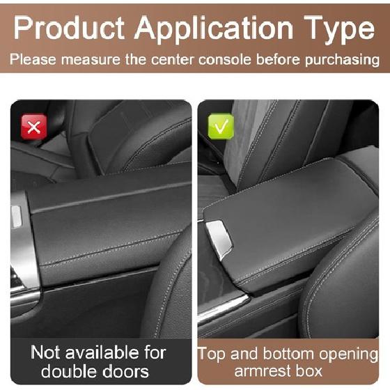 Center Console Cushion Pad, Universal Leather Waterproof Armrest Seat Box Beige