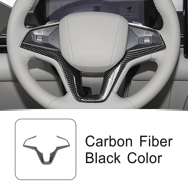 Car Styling Steering Wheel Frame Decoration Cover Trim For BYD Tang 2025 Carbon Fiber Color Interior Accessories 1 piece