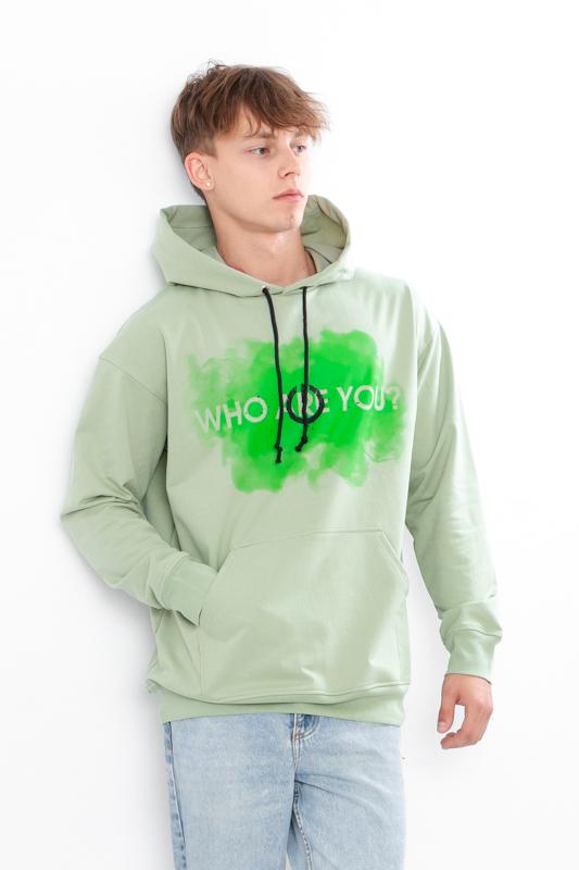 Men’s Hoodie with Bold Graphic Print – Relaxed Fit & Soft Cotton Blend, Any Season, 3363-057-33-2 HC