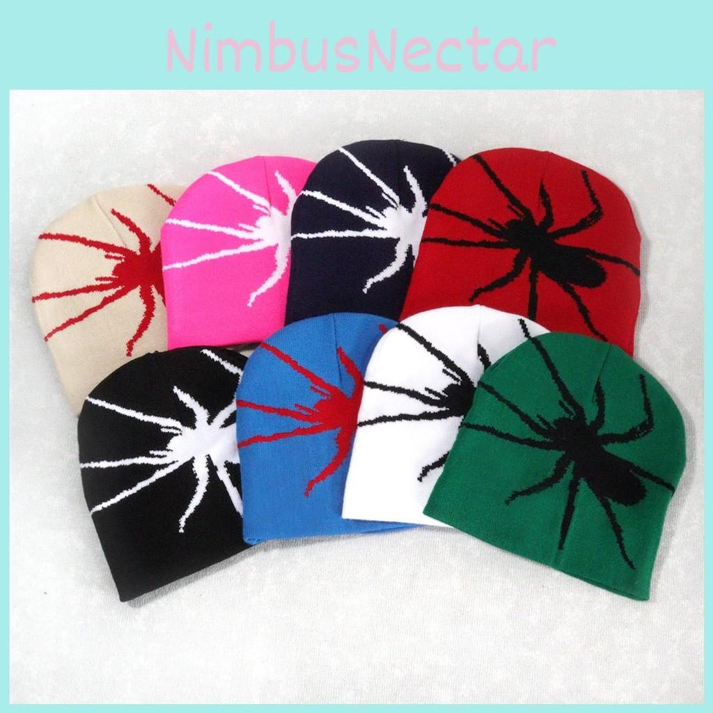 Knitted Fashion Hat With Spider Embroidery Design For Keeping Outdoors Warm