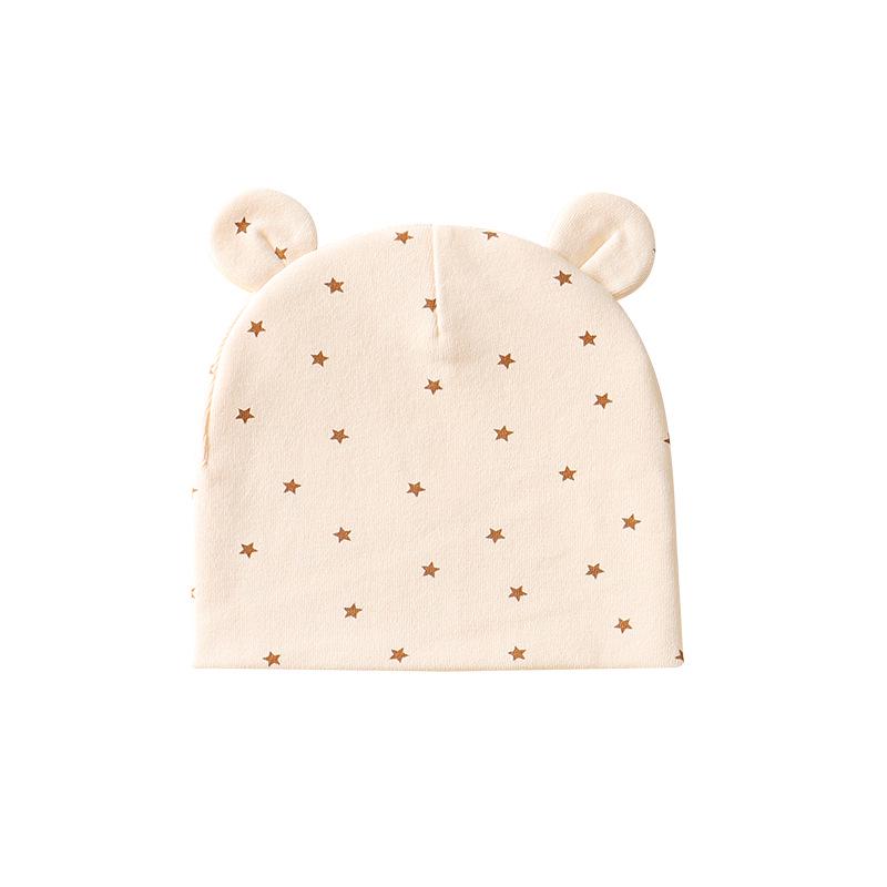 Newborn Pure Cotton Windproof Double-Layer Hat, 0-3 Months, Fontanelle Protection, All-Season